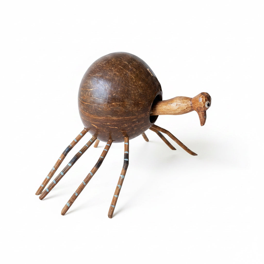 Araña de madera y coco