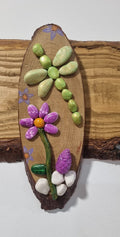 Cuadro madera libélula y flor
